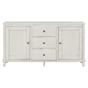 Retro solid wood buffet cabinet with 2 storage cabinets in antique white by La Spezia additional picture 2