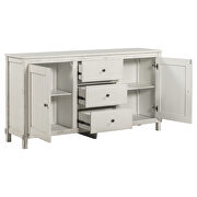 Retro solid wood buffet cabinet with 2 storage cabinets in antique white by La Spezia additional picture 15