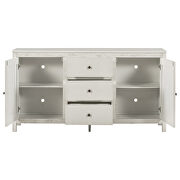 Retro solid wood buffet cabinet with 2 storage cabinets in antique white by La Spezia additional picture 3