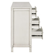 Retro solid wood buffet cabinet with 2 storage cabinets in antique white by La Spezia additional picture 5