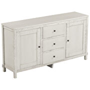 Retro solid wood buffet cabinet with 2 storage cabinets in antique white by La Spezia additional picture 6