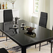 7 piece kitchen dining set, glass table top with 6 leather chairs by La Spezia additional picture 16