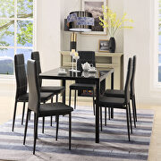 7 piece kitchen dining set, glass table top with 6 leather chairs by La Spezia additional picture 18