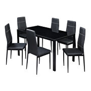 7 piece kitchen dining set, glass table top with 6 leather chairs by La Spezia additional picture 19