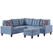 U_style blue line-like symmetrical sectioanl sofa with ottoman additional photo 5 of 12