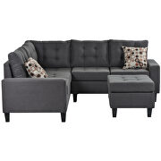 U_style gray line-like symmetrical sectioanl sofa with ottoman by La Spezia additional picture 3