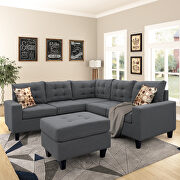 U_style gray line-like symmetrical sectioanl sofa with ottoman by La Spezia additional picture 7