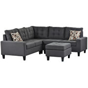 U_style gray line-like symmetrical sectioanl sofa with ottoman by La Spezia additional picture 8
