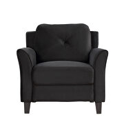 Black fabric u-style button tufted 3-piece chair, loveseat and sofa set by La Spezia additional picture 3