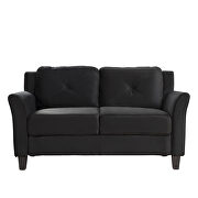 Black fabric u-style button tufted 3-piece chair, loveseat and sofa set by La Spezia additional picture 4