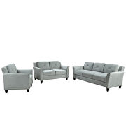 Gray fabric u-style button tufted 3-piece chair, loveseat and sofa set by La Spezia additional picture 2