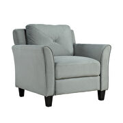 Gray fabric u-style button tufted 3-piece chair, loveseat and sofa set by La Spezia additional picture 5