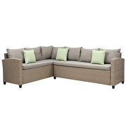 5 piece outdoor conversation set all weather wicker sectional sofa couch dining table chair with ottoman by La Spezia additional picture 10