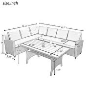 5 piece outdoor conversation set all weather wicker sectional sofa couch dining table chair with ottoman by La Spezia additional picture 15