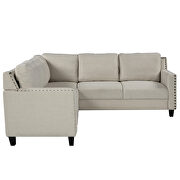 U_style 2 piece rivet beige linen-like fabric upholstered set with cushions additional photo 5 of 8
