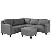 U_style 2 piece rivet gray linen-like fabric upholstered set with cushions by La Spezia additional picture 7
