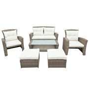 U-style patio furniture 4 piece wicker conversation set w/ beige cushions by La Spezia additional picture 2