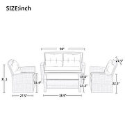 U-style patio furniture 4 piece wicker conversation set w/ beige cushions by La Spezia additional picture 12