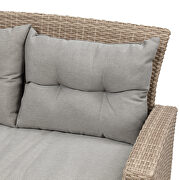 U-style patio furniture 4 piece wicker conversation set w/ gray cushions by La Spezia additional picture 14