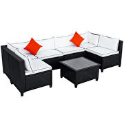 U-shape sectional outdoor furniture set w/ beige cushions additional photo 2 of 14