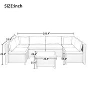 U-shape sectional outdoor furniture set w/ beige cushions by La Spezia additional picture 15