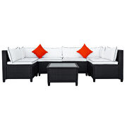 U-shape sectional outdoor furniture set w/ beige cushions additional photo 4 of 14