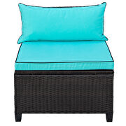 U-shape sectional outdoor furniture set w/ blue cushions by La Spezia additional picture 12