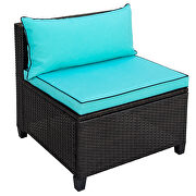 U-shape sectional outdoor furniture set w/ blue cushions by La Spezia additional picture 9