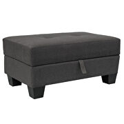 Dark gray l-shape sofa sectional matching storage ottoman and cup holders by La Spezia additional picture 7