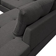 Dark gray l-shape sofa sectional matching storage ottoman and cup holders by La Spezia additional picture 10