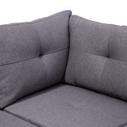 Gray l-shape sofa sectional matching storage ottoman and cup holders additional photo 4 of 12
