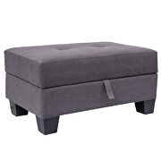 Gray l-shape sofa sectional matching storage ottoman and cup holders by La Spezia additional picture 8