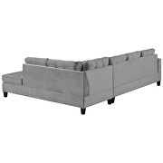 U-style gray fabric upholstery sectional sofa with storage ottoman additional photo 4 of 14
