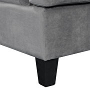 U-style gray fabric upholstery sectional sofa with storage ottoman by La Spezia additional picture 7