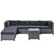 Ustyle 7 piece rattan sectional seating group with cushions, outdoor ratten sofa additional photo 3 of 15