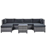 Ustyle 7 piece rattan sectional seating group with cushions, outdoor ratten sofa by La Spezia additional picture 8