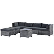 Ustyle 7 piece rattan sectional seating group with cushions, outdoor ratten sofa by La Spezia additional picture 9