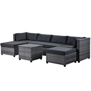 Ustyle 7 piece rattan sectional seating group with cushions, outdoor ratten sofa by La Spezia additional picture 10