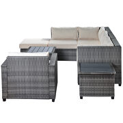 U_style 8-piece rattan sectional seating group with beige cushions by La Spezia additional picture 9