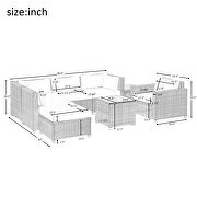 U_style 8-piece rattan sectional seating group with gray cushions by La Spezia additional picture 2