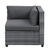 U_style 8-piece rattan sectional seating group with gray cushions by La Spezia additional picture 11