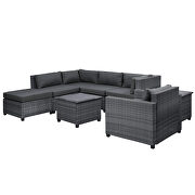 U_style 8-piece rattan sectional seating group with gray cushions by La Spezia additional picture 9