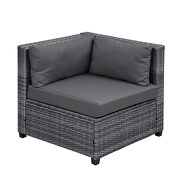 U_style 8-piece rattan sectional seating group with gray cushions by La Spezia additional picture 10