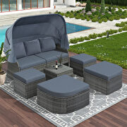 U_style outdoor patio wicker furniture set sunbed with gray cushions by La Spezia additional picture 2