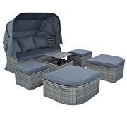 U_style outdoor patio wicker furniture set sunbed with gray cushions by La Spezia additional picture 13