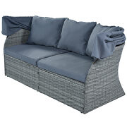 U_style outdoor patio wicker furniture set sunbed with gray cushions by La Spezia additional picture 3
