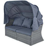 U_style outdoor patio wicker furniture set sunbed with gray cushions by La Spezia additional picture 4