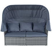 U_style outdoor patio wicker furniture set sunbed with gray cushions by La Spezia additional picture 7