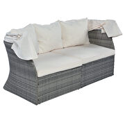 U_style outdoor patio wicker furniture set sunbed with beige cushions by La Spezia additional picture 3