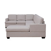 Beige fabric u-style modern large sectional sofa with extra wide chaise by La Spezia additional picture 11